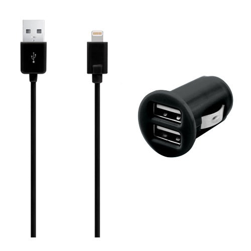 3SIXT, 3SIXT Chargeur de voiture double USB Bullet 3.4A Lightning - Noir