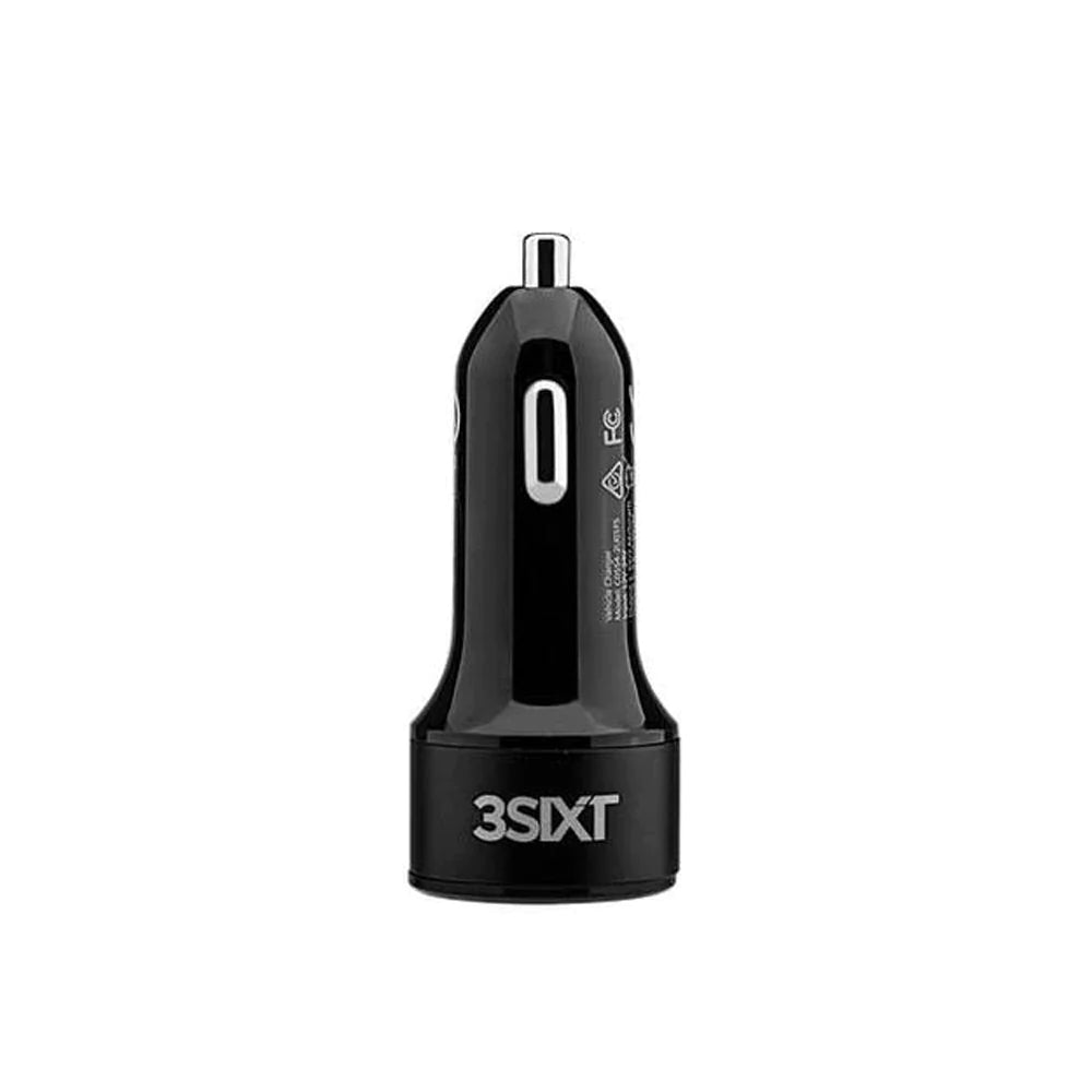 3SIXT, 3SIXT Chargeur voiture double USB 5.4A 12 / 24V Qualcomm Quick Charge 3.0 - Noir