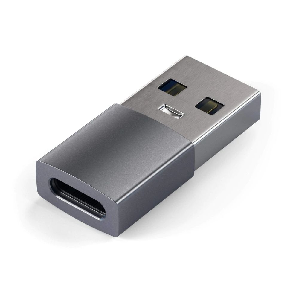 Satechi, Adaptateur USB-A vers USB-C en aluminium de Satechi (gris spatial)