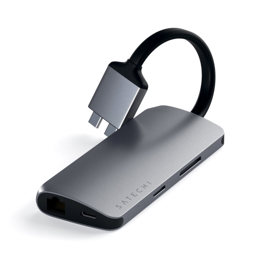 Satechi, Adaptateur multimédia double USB-C de Satechi (gris espace)