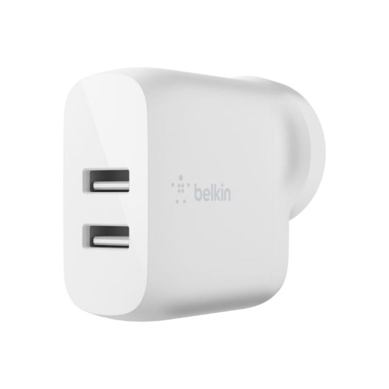 Belkin, Belkin 24W Dual USB-A Wall Charger A-Lightning Cable - Blanc