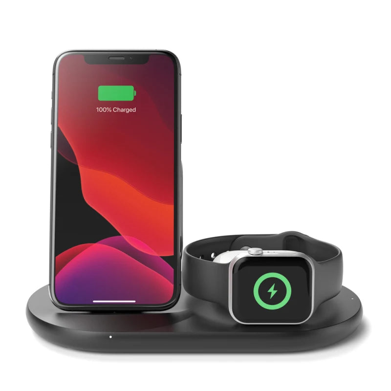 Belkin, Belkin Boost Charge 3 in 1 Wireless Charging Dock pour iPhone + Apple Watch + Airpods - Noir