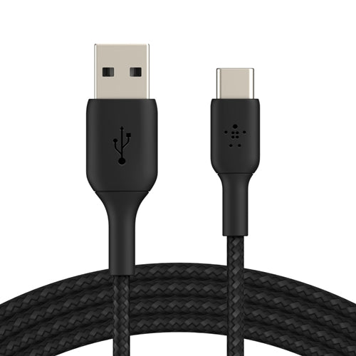 Belkin, Belkin Braided Nylon Boost Charge Cable USB-C to USB-A 3M Cable Black (Câble de charge en nylon tressé vers USB-A)