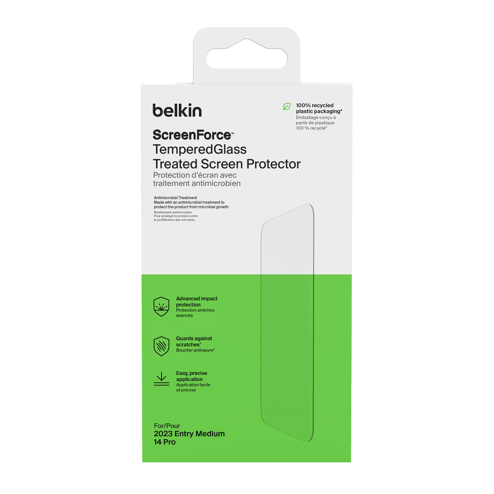 Belkin, Belkin Glass Screen Protector with EZ Tray for Apple iPhone 15 Clear (en anglais)