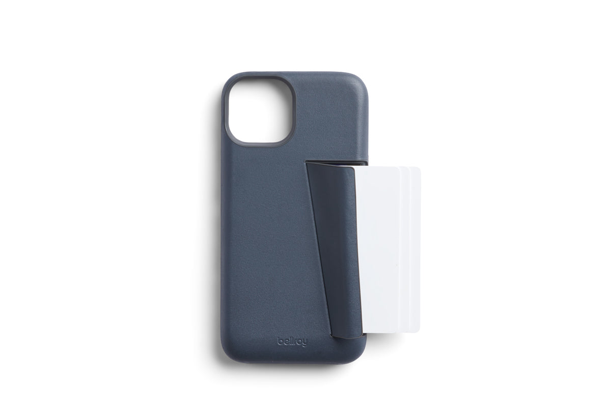 Bellroy, Bellroy Leather 3 Card Case iPhone 14 Plus - Bluestone