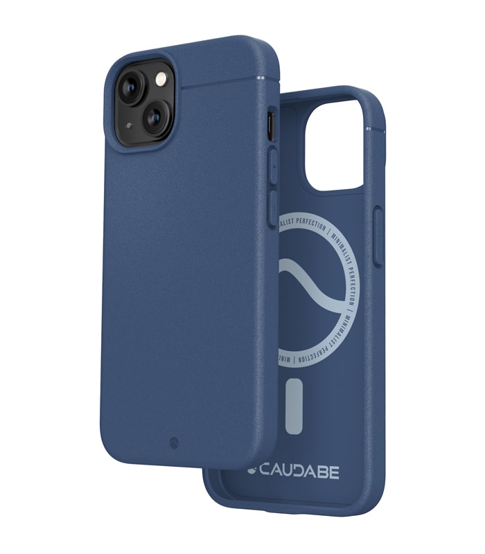 Caudabe, Caudabe Étui Slim avec MagSafe iPhone 14 Plus 6.7 - Bleu Acier