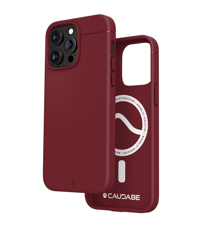 Caudabe, Caudabe Étui protecteur ultra-mince avec MagSafe pour iPhone 14 Pro Max 6.7 - Rouge cramoisi