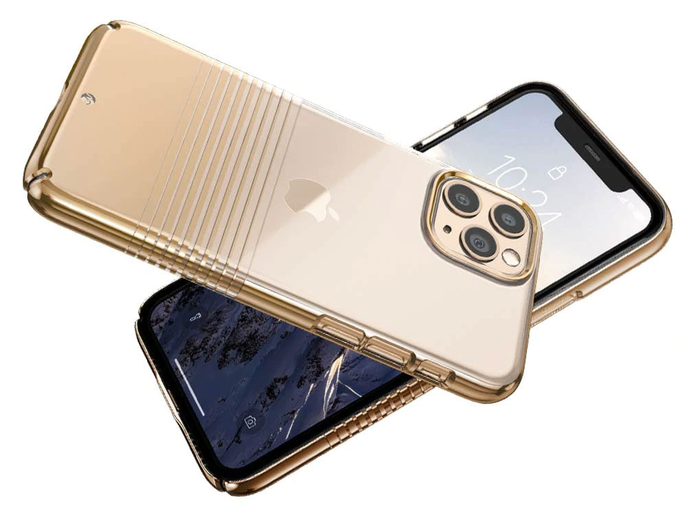 Caudabe, Caudabe Lucid Clear Ultra Slim Crystal Clear Hardshell Case For iPhone 11 Pro - Gold