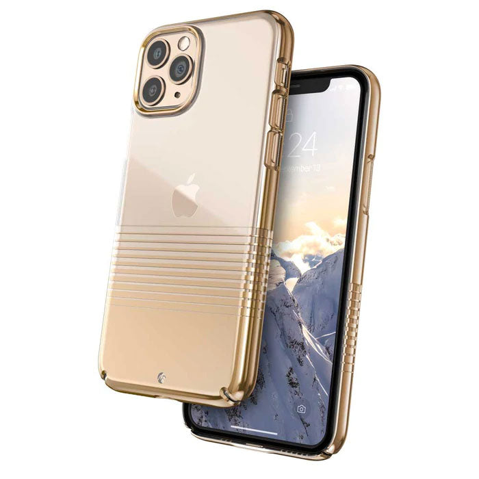 Caudabe, Caudabe Lucid Clear Ultra Slim Crystal Clear Hardshell Case For iPhone 11 Pro - Gold