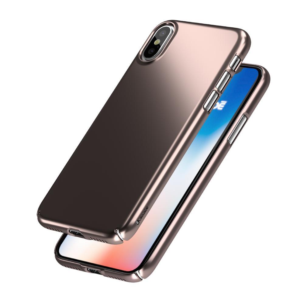 Caudabe, Caudabe Lucid Clear Ultra Slim Metallic Finish Case pour iPhone X & XS - ROSE GOLD