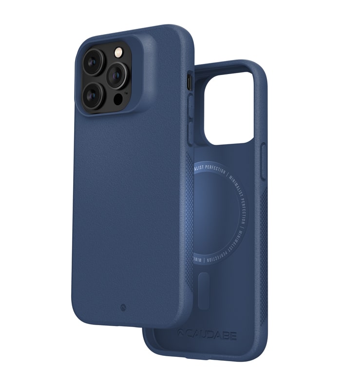 Caudabe, Caudabe Synthesis Coque Mince de Protection avec MagSafe iPhone 14 Pro Max 6.7 - Bleu Acier