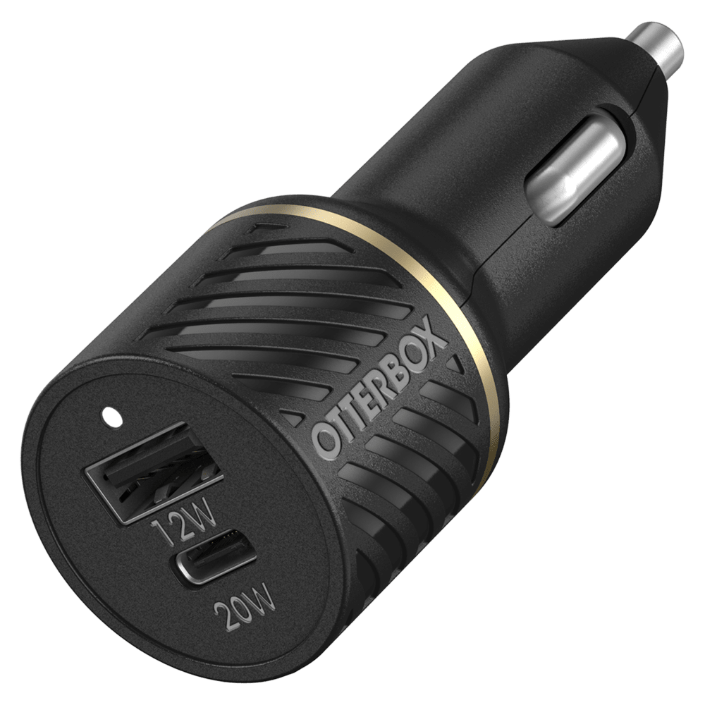 OtterBox, Chargeur de voiture OtterBox Fast Charge PD USB C et USB A à double port Black Shimmer