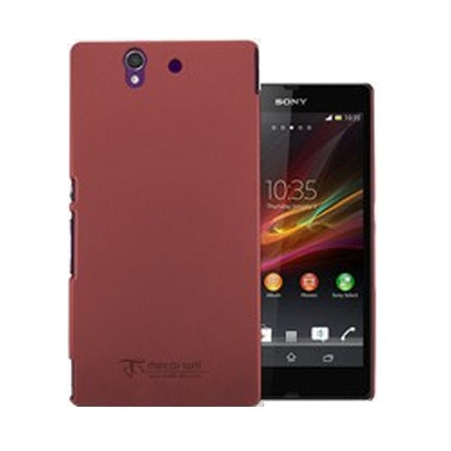 Métal-Slim, Coque PC Metal-Slim avec revêtement caoutchouc pour Sony Xperia Z - Rouge