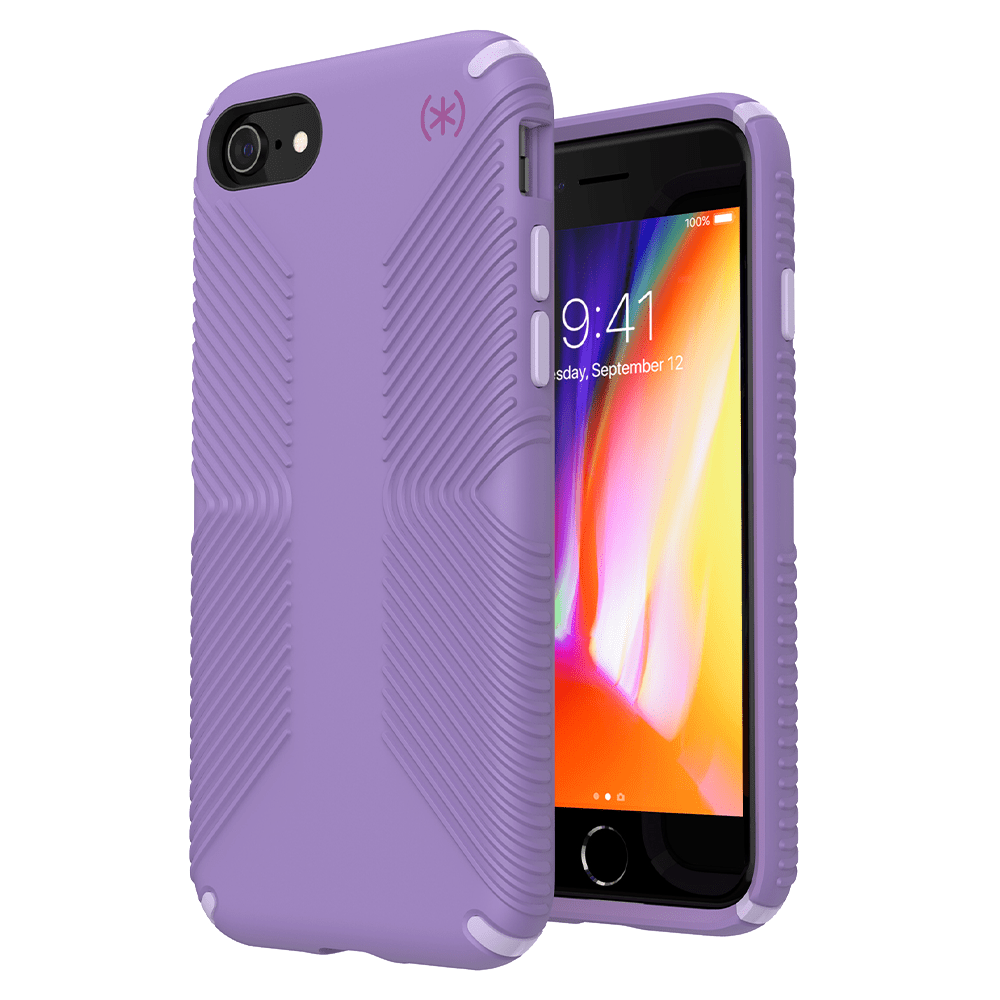 Speck, Coque Speck Presidio2 Grip Case pour Apple iPhone SE 2022 / SE 2020 / 8 / 7 / 6s / 6 Marabout Purple et Plum