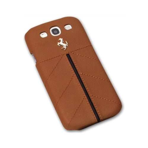 CG Mobile, Coque arrière en cuir Ferrari California pour Samsung Galaxy S3 III - Marron