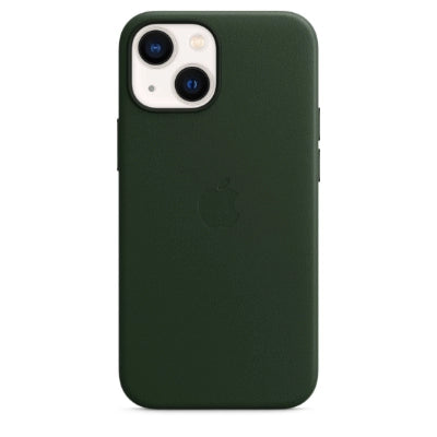 Apple Officiel, Coque officielle Apple en cuir avec MagSafe pour iPhone 13 Mini - Vert Séquoia