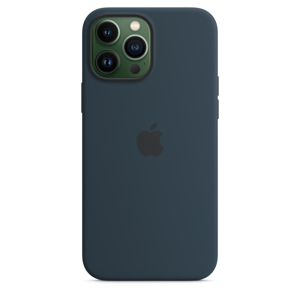 Apple Official, Coque officielle Apple en silicone avec MagSafe pour iPhone 13 Pro Max - Bleu abyssal