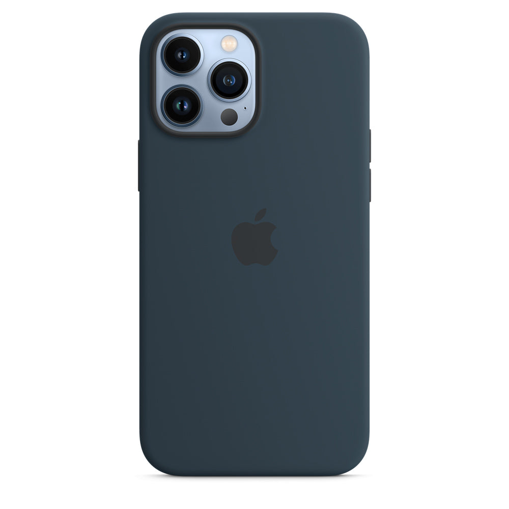 Apple Official, Coque officielle Apple en silicone avec MagSafe pour iPhone 13 Pro Max - Bleu abyssal