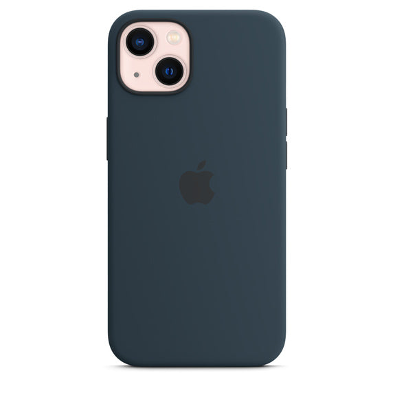 Apple Official, Coque officielle Apple en silicone avec MagSafe pour iPhone 13 Standard - Bleu abyssal