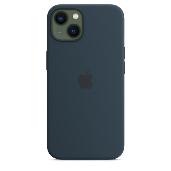 Apple Official, Coque officielle Apple en silicone avec MagSafe pour iPhone 13 Standard - Bleu abyssal