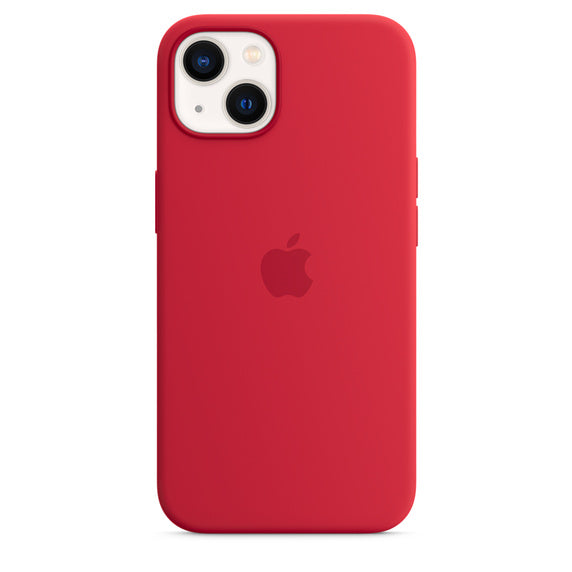 Apple Official, Coque officielle Apple en silicone avec MagSafe pour iPhone 13 Standard - Rouge