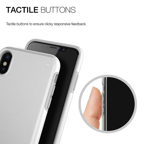 Patchworks, Coque robuste Patchworks Chroma Metalic pour iPhone X - Blanc