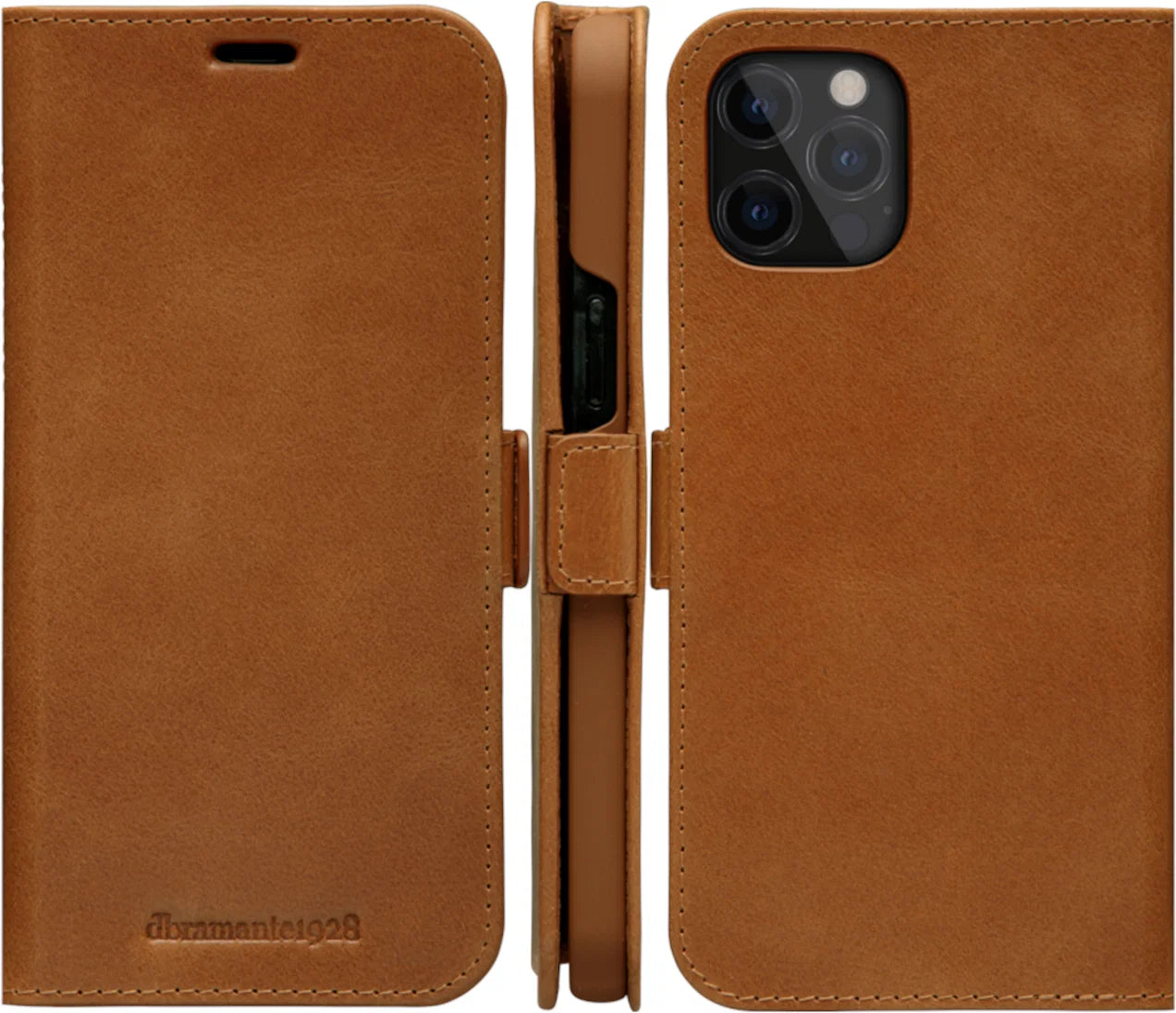 Dbramante1928, Dbramante1928 Copenhagen Slim Leather Folio Case iPhone 12 / 12 Pro - Tan