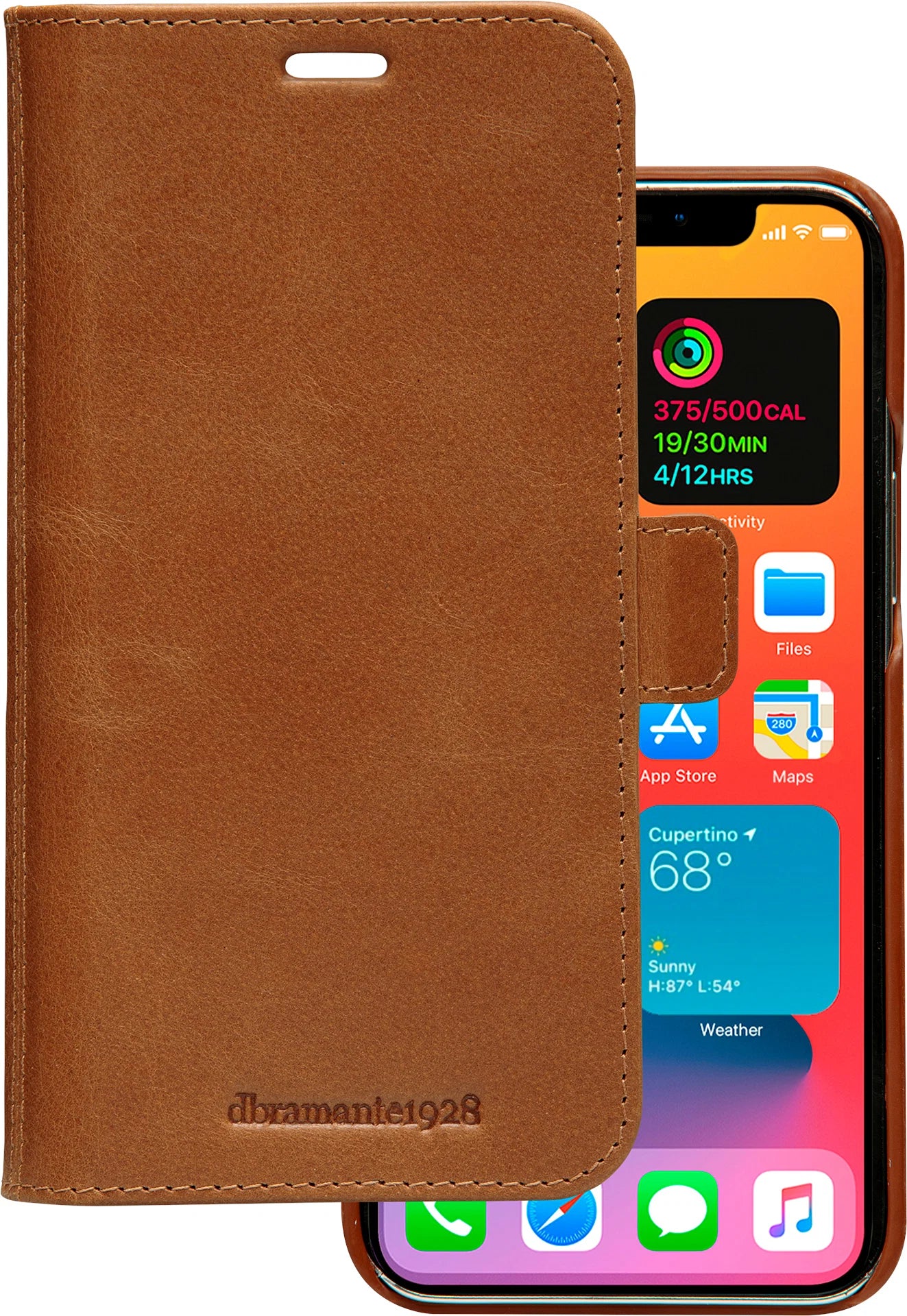 Dbramante1928, Dbramante1928 Lynge Leather Folio Case iPhone 12 Pro Max 6.7 inch - Tan