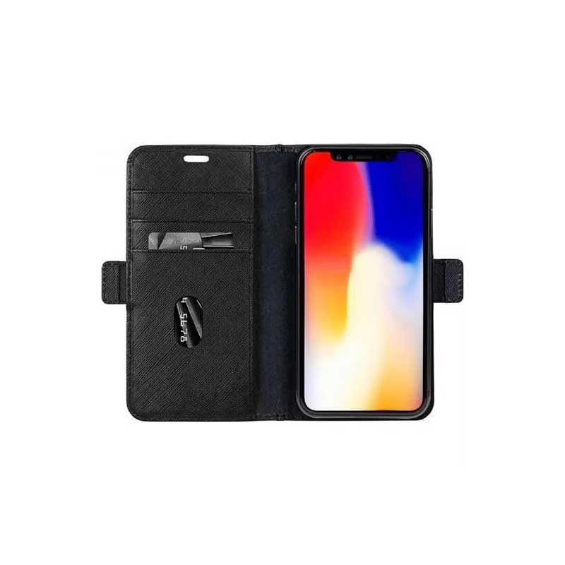 Dbramante1928, Dbramante1928 Milano Étui Folio en cuir Saffiano iPhone XS Max - Noir