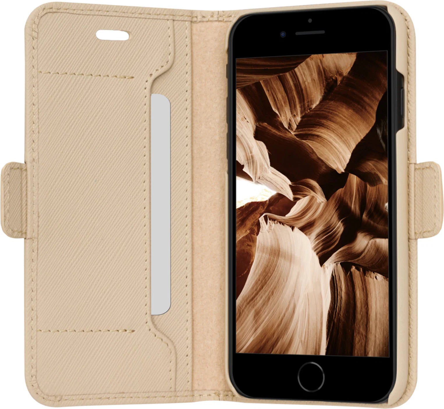 Dbramante1928, Dbramante1928 Milano Saffiano Leather Folio Case iPhone SE 3rd / 2nd / 8 / 7 - Sahara Sand