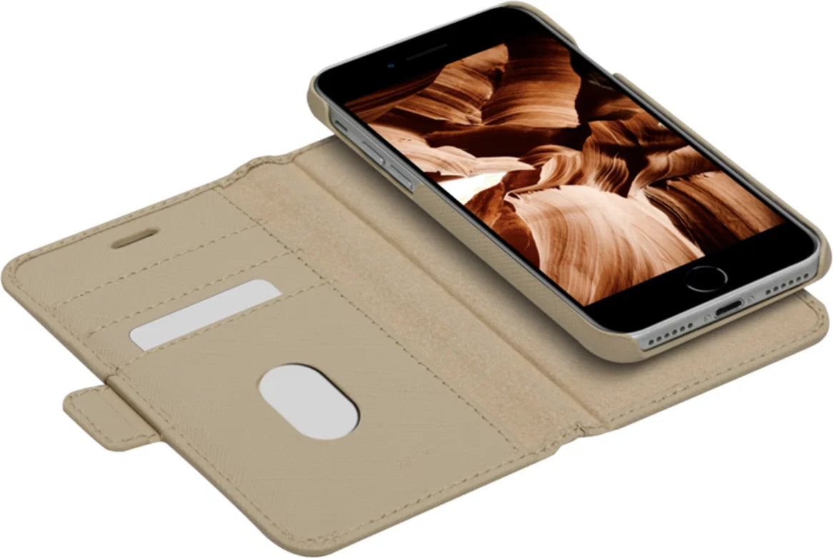 Dbramante1928, Dbramante1928 New York Leather Folio Case iPhone SE 3rd / 2nd / 8 / 7 - Sahara Sand