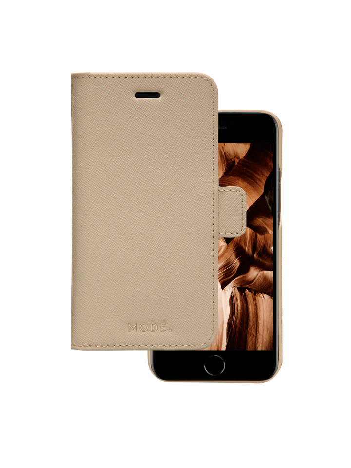 Dbramante1928, Dbramante1928 New York Leather Folio Case iPhone SE 3rd / 2nd / 8 / 7 - Sahara Sand