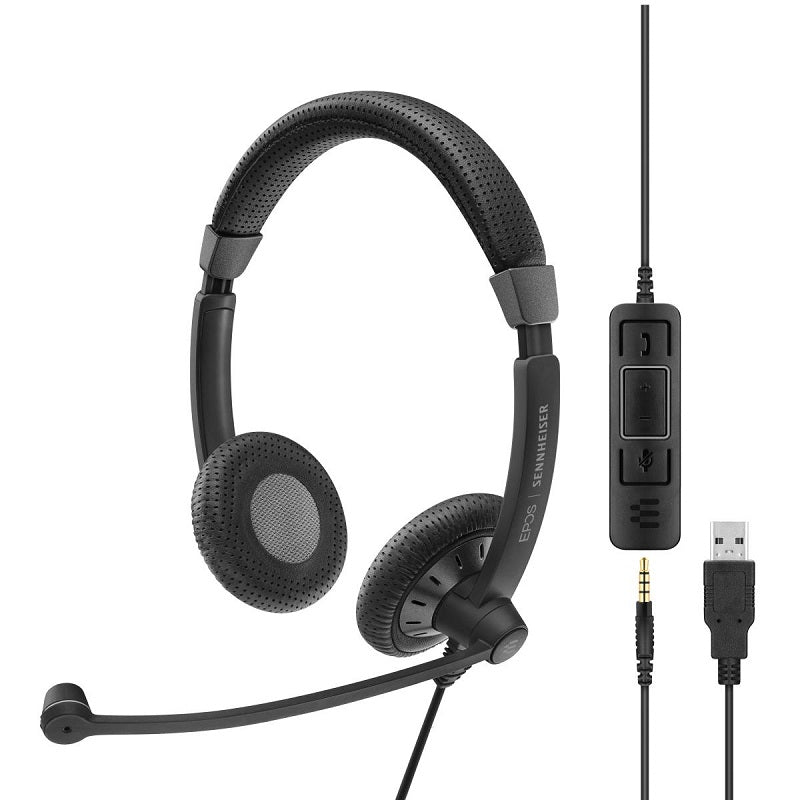 Epos Sennheiser, EPOS Sennheiser IMPACT SC 75 USB MS Casque filaire/double face avec prise jack 3,5 mm Noir