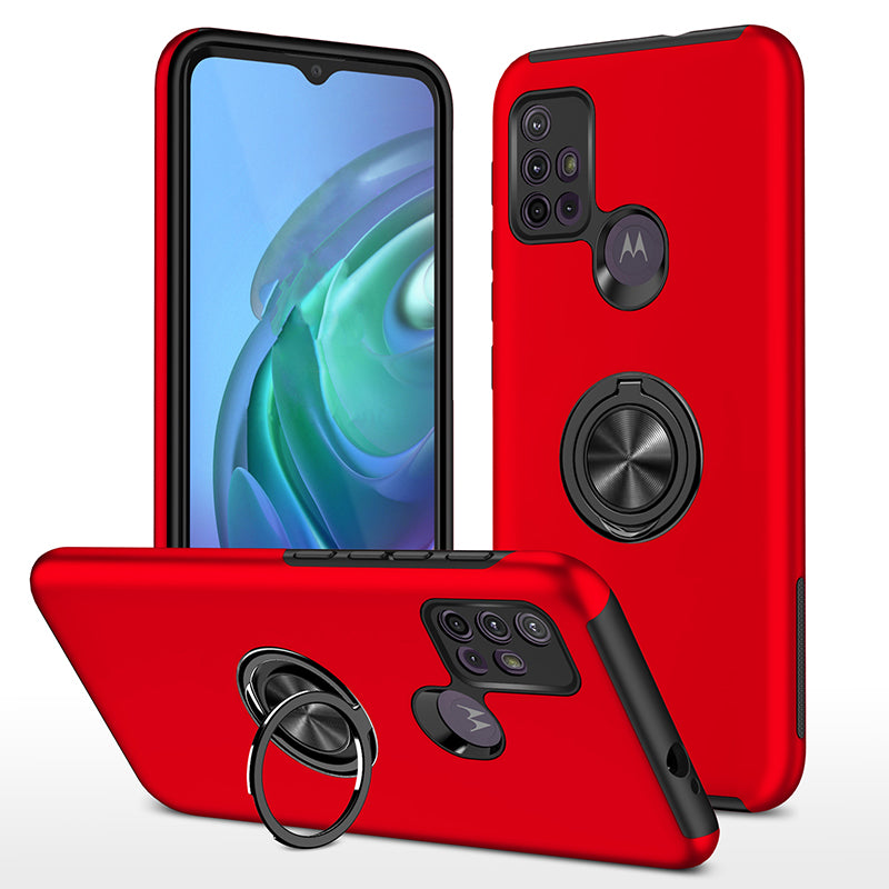 Générique, Etui Armor robuste et protecteur Moto G10 / G30 et support d'anneau - Rouge