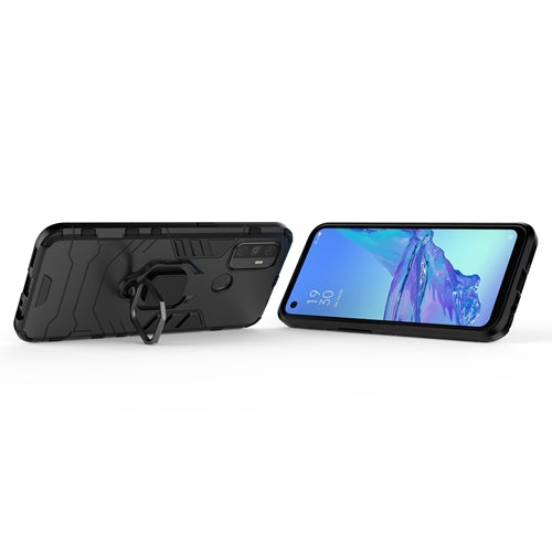 Générique, Etui Armour robuste et protecteur Oppo A53 & A53S 4G Support d'anneau intégré - Noir