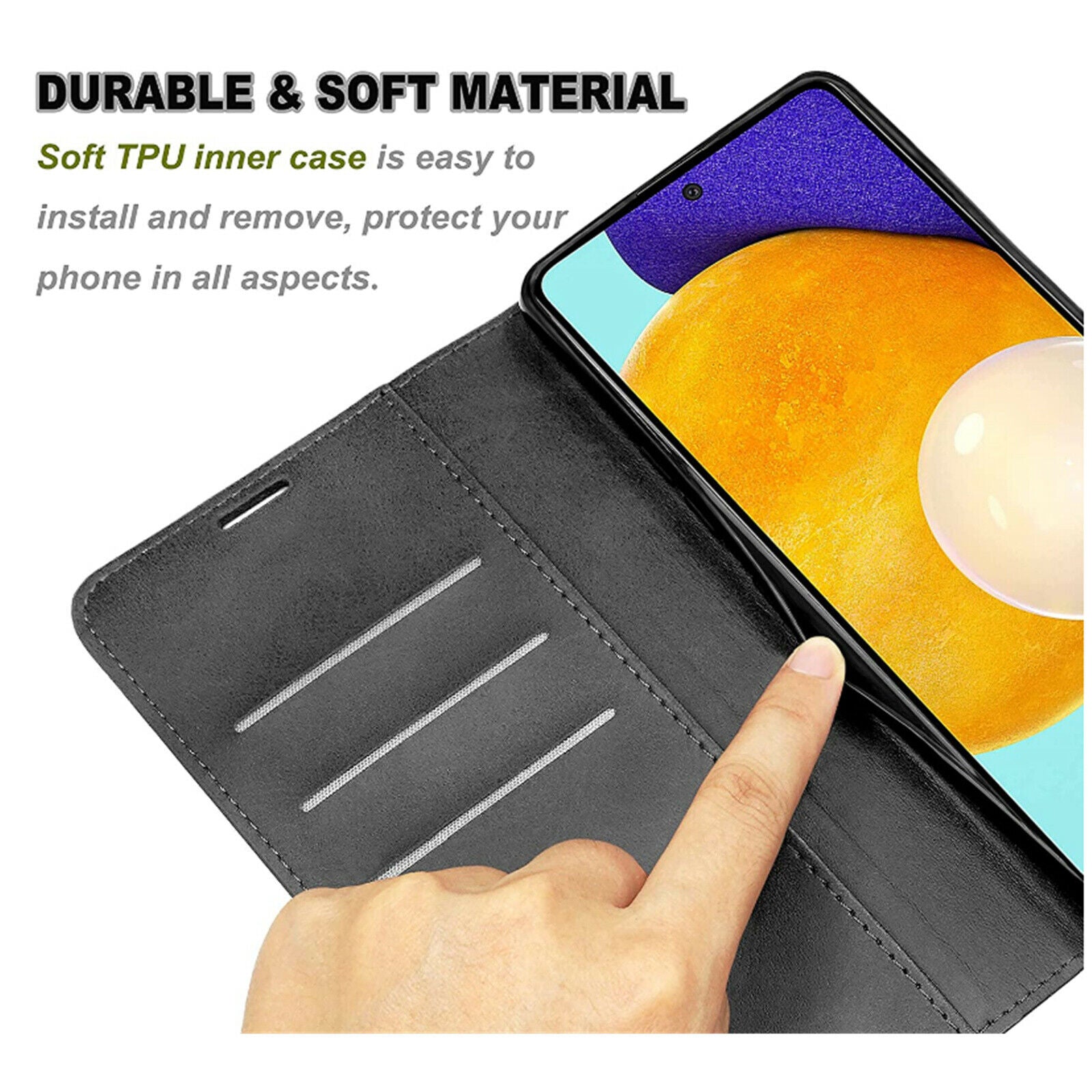 Générique, Etui Folio Synthétique pour Samsung A32 5G - Noir