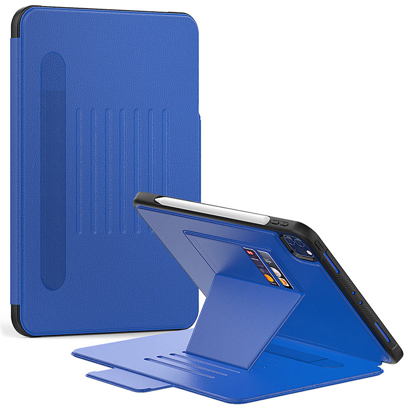 Générique, Etui Folio en cuir synthétique pour iPad Pro 11 & Air 5 & 4 avec Kickstand - Bleu