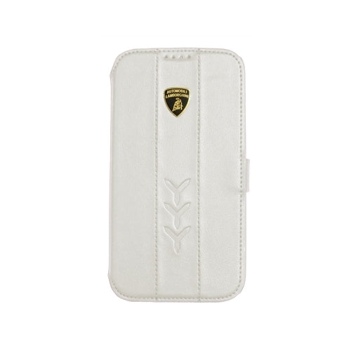 iMobo, Etui cuir Lamborghini véritable Samsung Galaxy S 4 IV S4 GT-i9500 Blanc