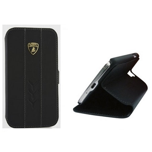 iMobo, Etui cuir Lamborghini véritable Samsung Galaxy S 4 IV S4 GT-i9500 Noir