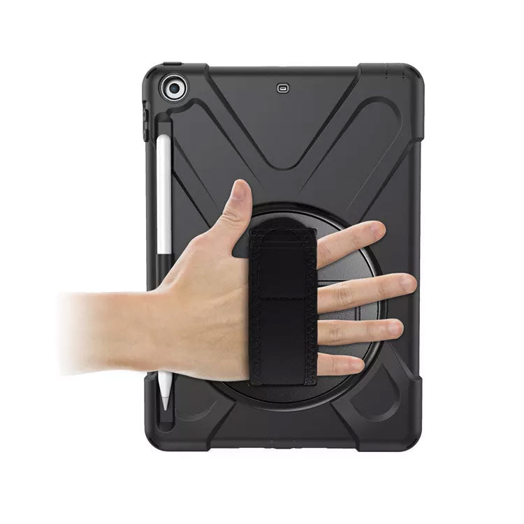 Générique, Étui de protection robuste avec bandoulière pour iPad 9e, 8e et 7e Gen 10,2 pouces - Noir