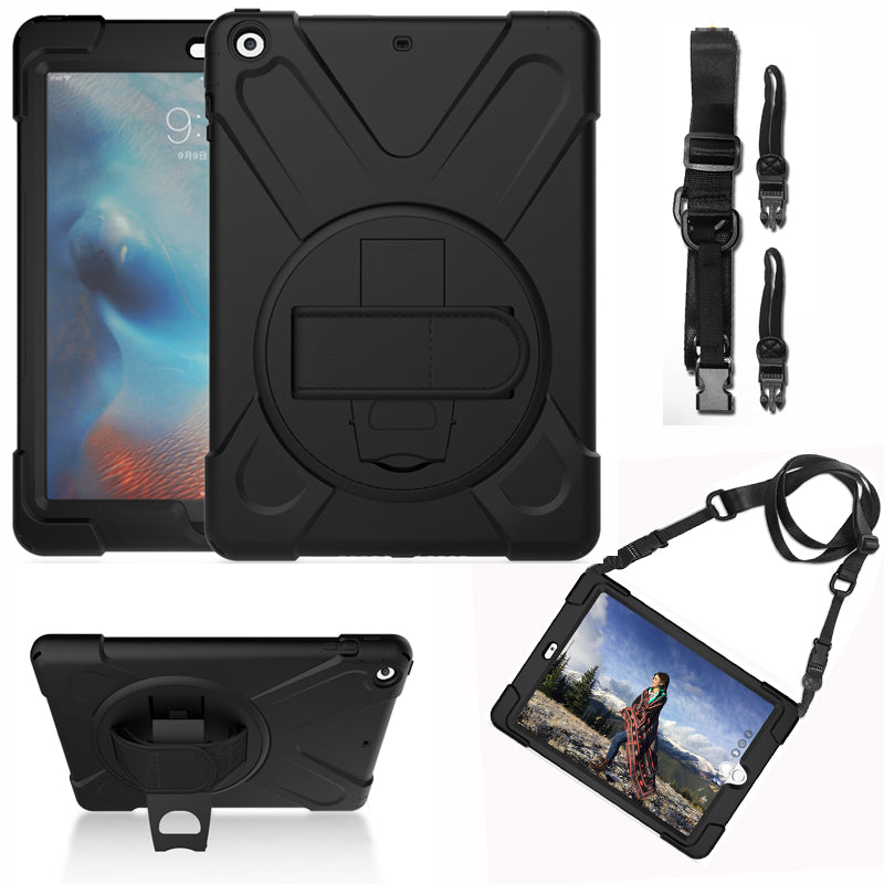 Générique, Etui de protection robuste avec bandoulière pour iPad Air 1st Gen 9.7 pouces - Noir