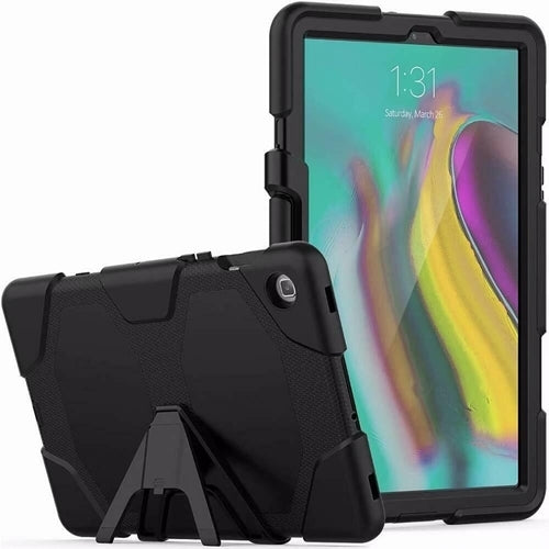 Générique, Étui de protection robuste (protection d'écran intégrée) et béquille Samsung Tab S5E T720 10.5 2019 - Noir