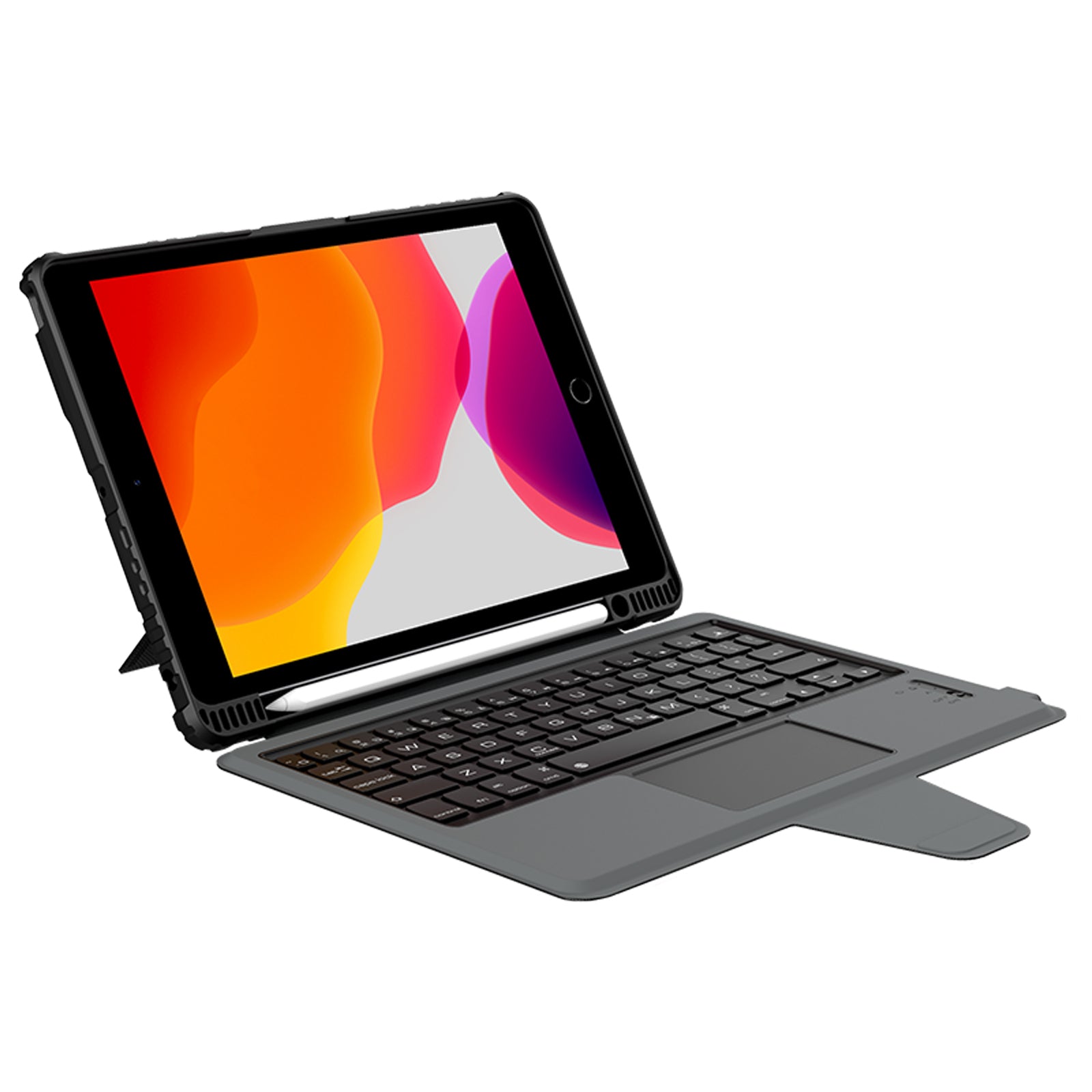 Générique, Étui protecteur robuste avec clavier détachable pour iPad 9e & 8e & 7e Gen 10.2 pouces - Noir