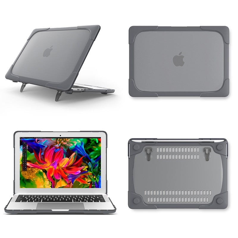 Générique, Étui robuste et protecteur pour Macbook Air 13 (2018 et 2020) - Gris clair