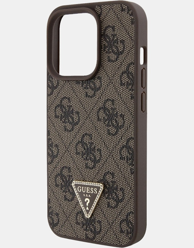 Deviner, GUESS 4G Edition Coque protectrice iPhone 15 Pro Max 6.7 - Marron