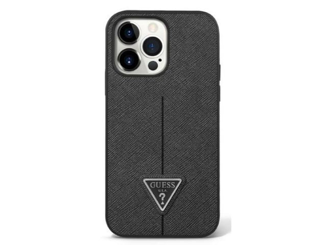 Devinez, GUESS Boîtier de protection Safiano Line Edition pour iPhone 14 Plus 6.7 - Noir