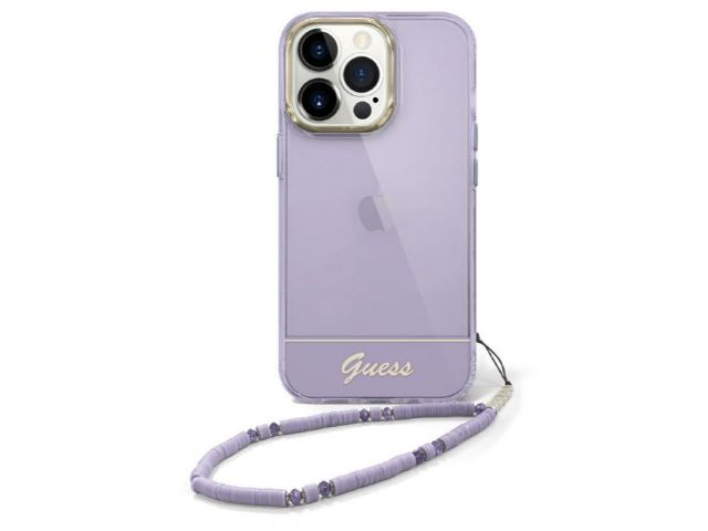 Deviner, GUESS Etui double couche iPhone 14 Plus 6.7 - Violet avec dragonne