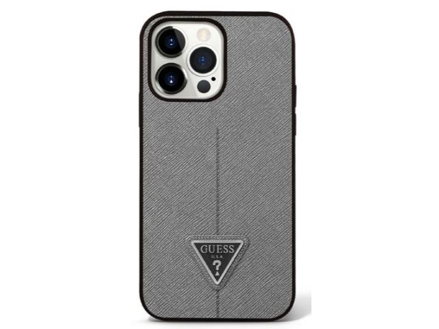 Deviner, GUESS Safiano Line Edition Coque de protection pour iPhone 14 Standard 6.1 - Argent