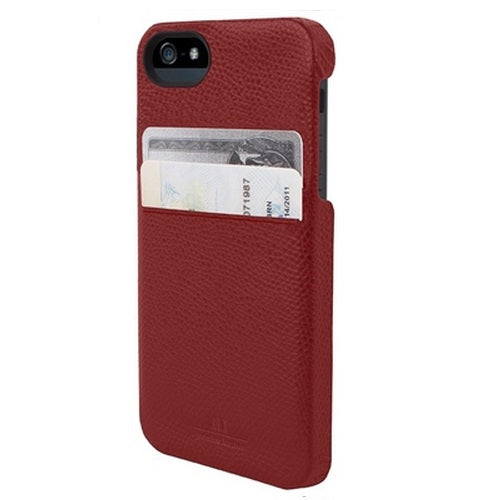 Hexagone, HEX SOLO Etui portefeuille en cuir véritable pour iPhone 5 Torino Rouge