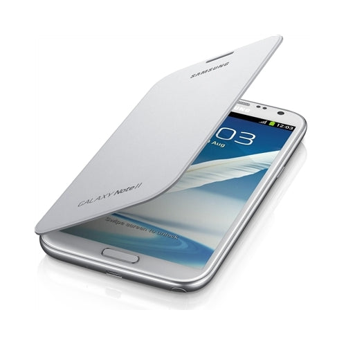 Samsung, Housse Flip Cover Samsung GENUINE pour Samsung Galaxy Note 2 II N7100 Blanc